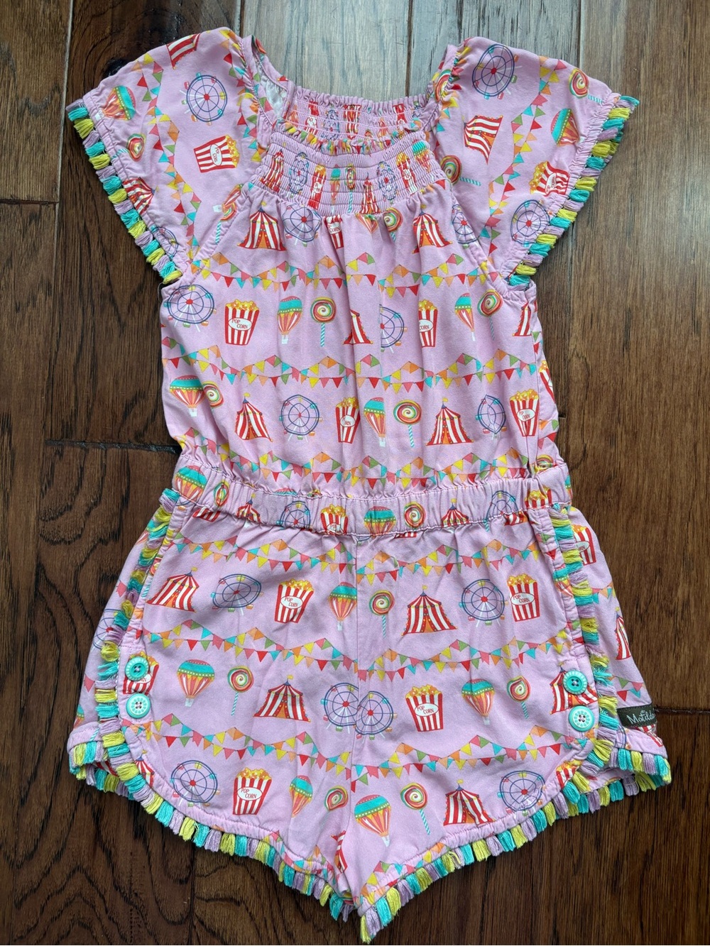 Matilda Jane Pink Carnival Print Girls' Romper Size 8